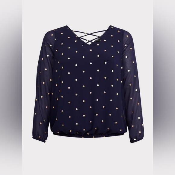 Torrid Chiffon Lattice Blouse - Picture 1 of 8